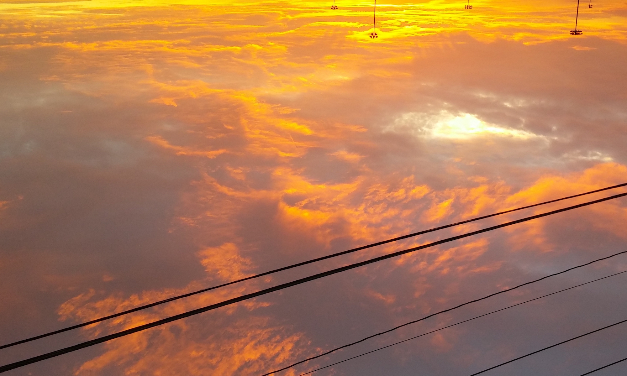 Morning sky upside down